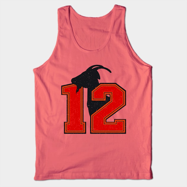 Goat 12 Tampa Bay Football Tank Top by Ruffeli